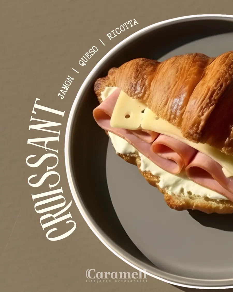 Croissant de jamón y queso